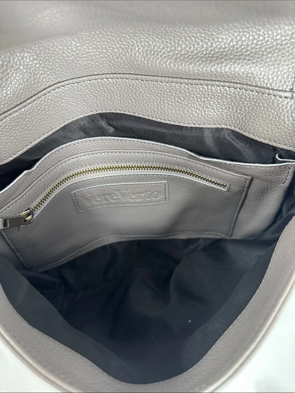 New Vere Verto Repeto Leather Backpack Grey